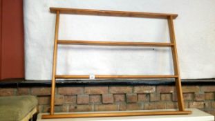 A wooden display rack
