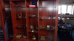 A quantity of brass & silver plate etc.