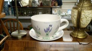 A large cup & saucer planter