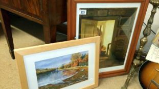 2 framed & glazed pictures