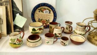 8 pieces of pottery including Dartmouth & Torquay etc.