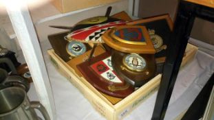 A collection of military plaques etc.