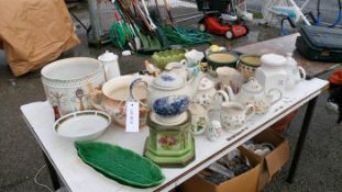 A quantity of miscellaneous items including teapots etc.