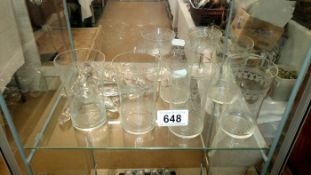 A quantity of drinking glasses etc.