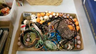 A box of assorted costume jewellery