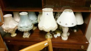 A quantity of table lamps