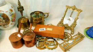 A quantity of brass items etc.