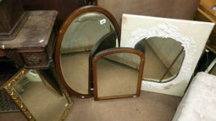 5 mirrors including bevel edged & inlaid