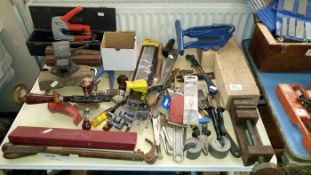 A large selection of various tools including vices etc.