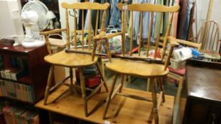 2 pine kitchen chairs