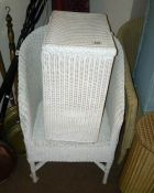 A Lloyd loom chair & linen basket