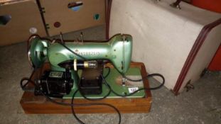 A cased Viking sewing machine