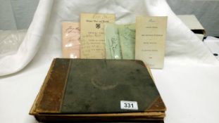 An early 20th century scrap album relating to Cambridge University rugby team and a collection of