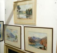 3 water colour Scottish rural scenes signed J K Maxton (John Kidd Maxton)