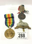 A WW1 medal for 42410 Pte G Kemp, Durh.L.I, a Reford Lord High Steward Col.