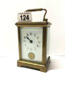 A brass carriage clock