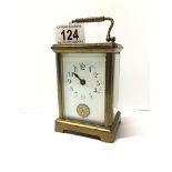 A brass carriage clock