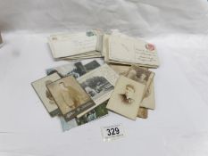 A quantity of postcards & photo's mainly with stamps including Edward/George,