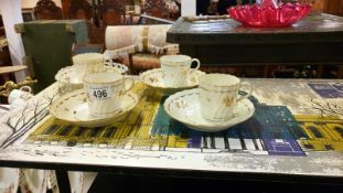 4 late 18th century (circa 1790's) Royal Worcester spiral flute cups and saucers