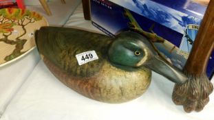 A New Zealand Steve Gibbs wooden decoy duck