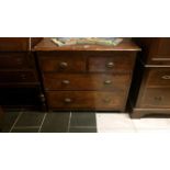 A stained 3 drawer chest