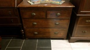A stained 3 drawer chest