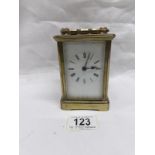 A brass carriage clock