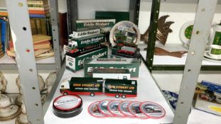 A quantity of Eddie Stobart collectables including Atlas model lorries,