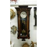 A Victorian double weight Vienna wall clock