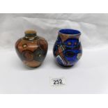 2 art deco chameleon ware vases
