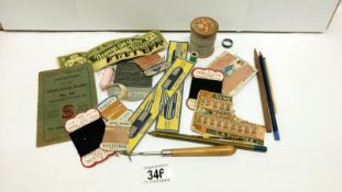 An interesting collection of vintage sewing items