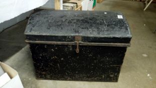 A tin trunk