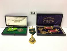 4 Ancient Order of Foresters official regalia medals,