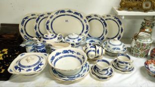 A quantity of Royal Cauldon Bristol Ironstone 'Dragon' blue and white dinner and tea ware