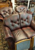 A good quality brown leather 3 piece suite comprising 2 seat sofa and 2 chairs