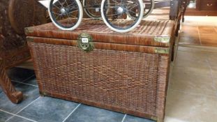 A wicker trunk