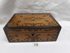 A Victorian mahogany inlaid jewellery box