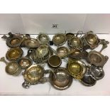 A collection of 25 mainly silver plate tea strainers