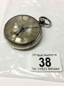 A silver pocket watch, HM London 1969/70, J.W.