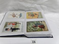 An album of in excess of 150 postcards including Military, Naval,