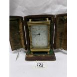 A brass carriage clock in original case