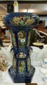 A Victorian majolica plant stand