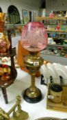 A Victorian oil lamp