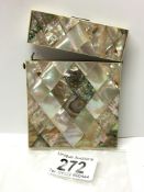A 19th century mother of pearl card case