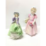 2 Royal Doulton figures being 'Tinkerbell' and small 'Top 'O The Hill'