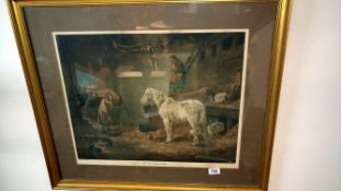 A framed & glazed picture 'The Farmers Stable'