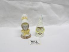 2 Royal Worcester candled snuffers including owl