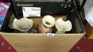 3 large oriental vases,