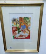 A henri Matisse heliogravure print entitled 'Petit Interieur a la Table de Marbre Ronde,