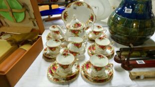 A 22 piece Royal Albert Old Country Roses tea set